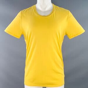 MAISON MARTIN MARGIELA Size M Yellow Cotton Side Snaps Crew Neck T-shirt